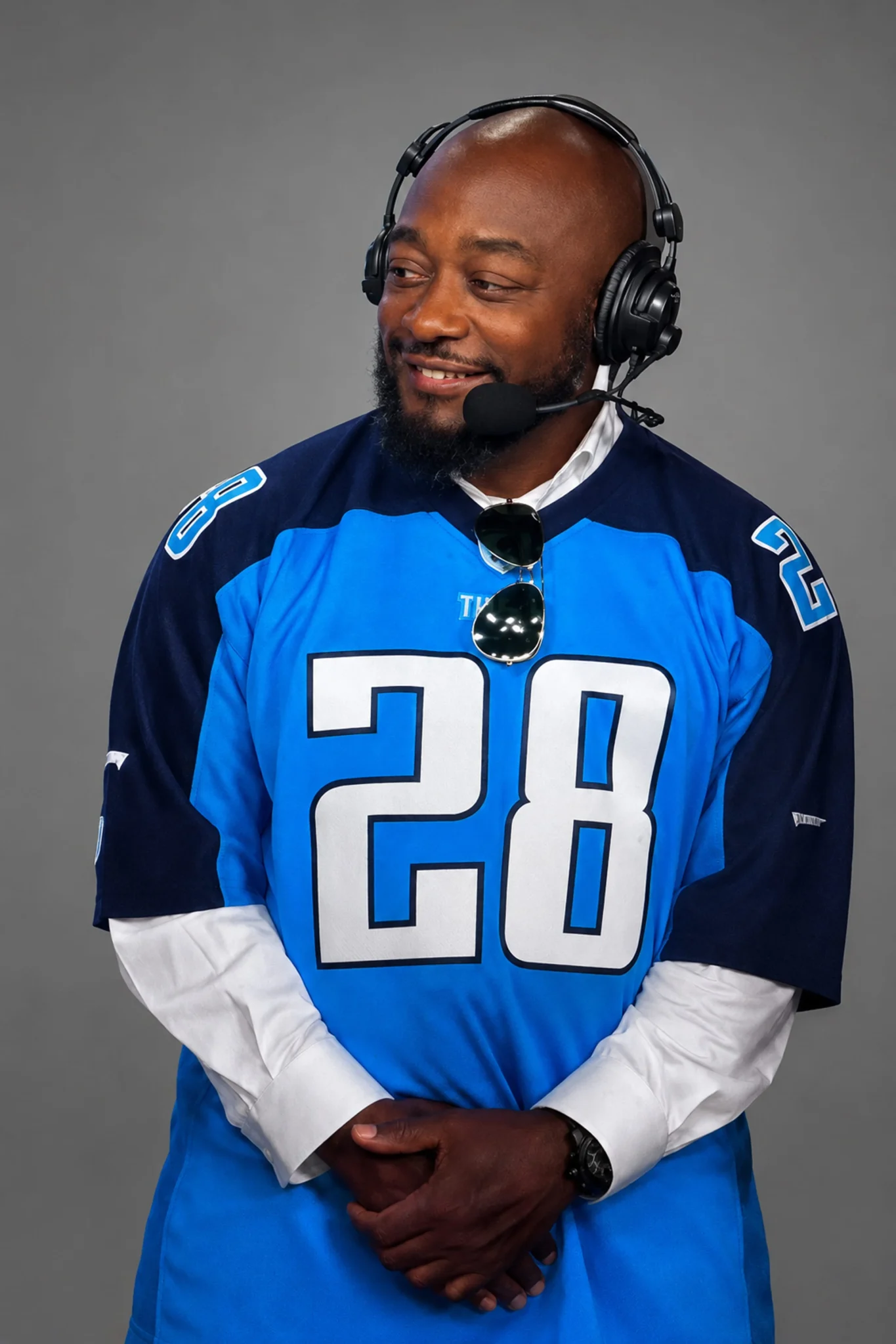 mike tomlin chris johnson titans jersey2