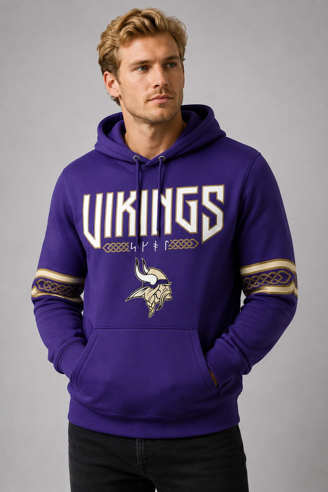 minnesota vikings 2026 rivalries norse pattern football pullover hoodie2
