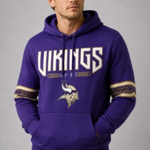 minnesota vikings 2026 rivalries norse pattern football pullover hoodie2