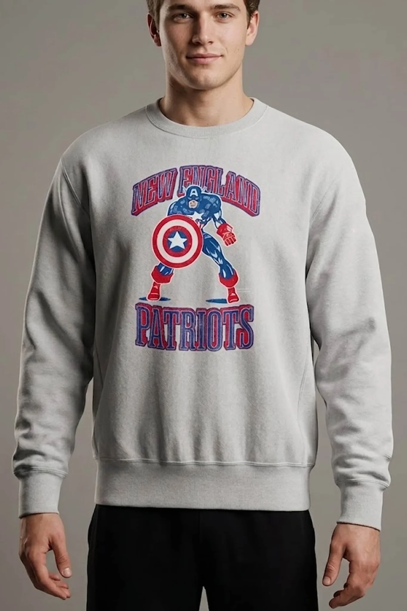 ne patriots captain america pullover sweatshirt2
