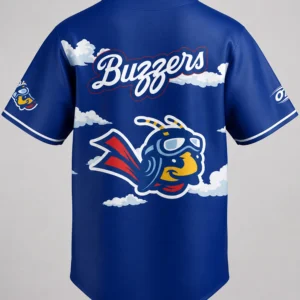 ontario tower buzzers bee mascot sky cloud graphic baseball jersey1