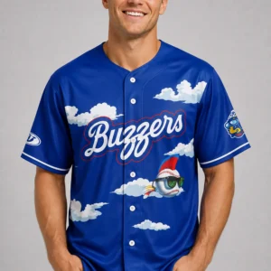 ontario tower buzzers bee mascot sky cloud graphic baseball jersey2