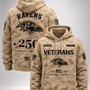 ravens military appreciation 250 years of freedom camo hoodie