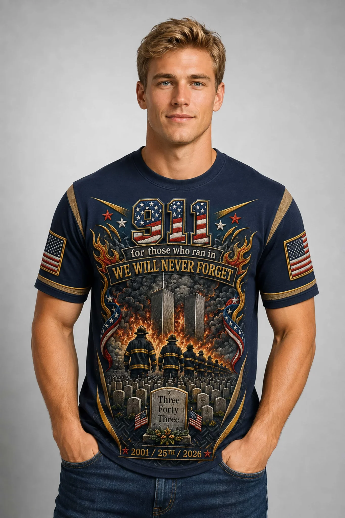 remember 911 for those who ran in we will never forget shirt2