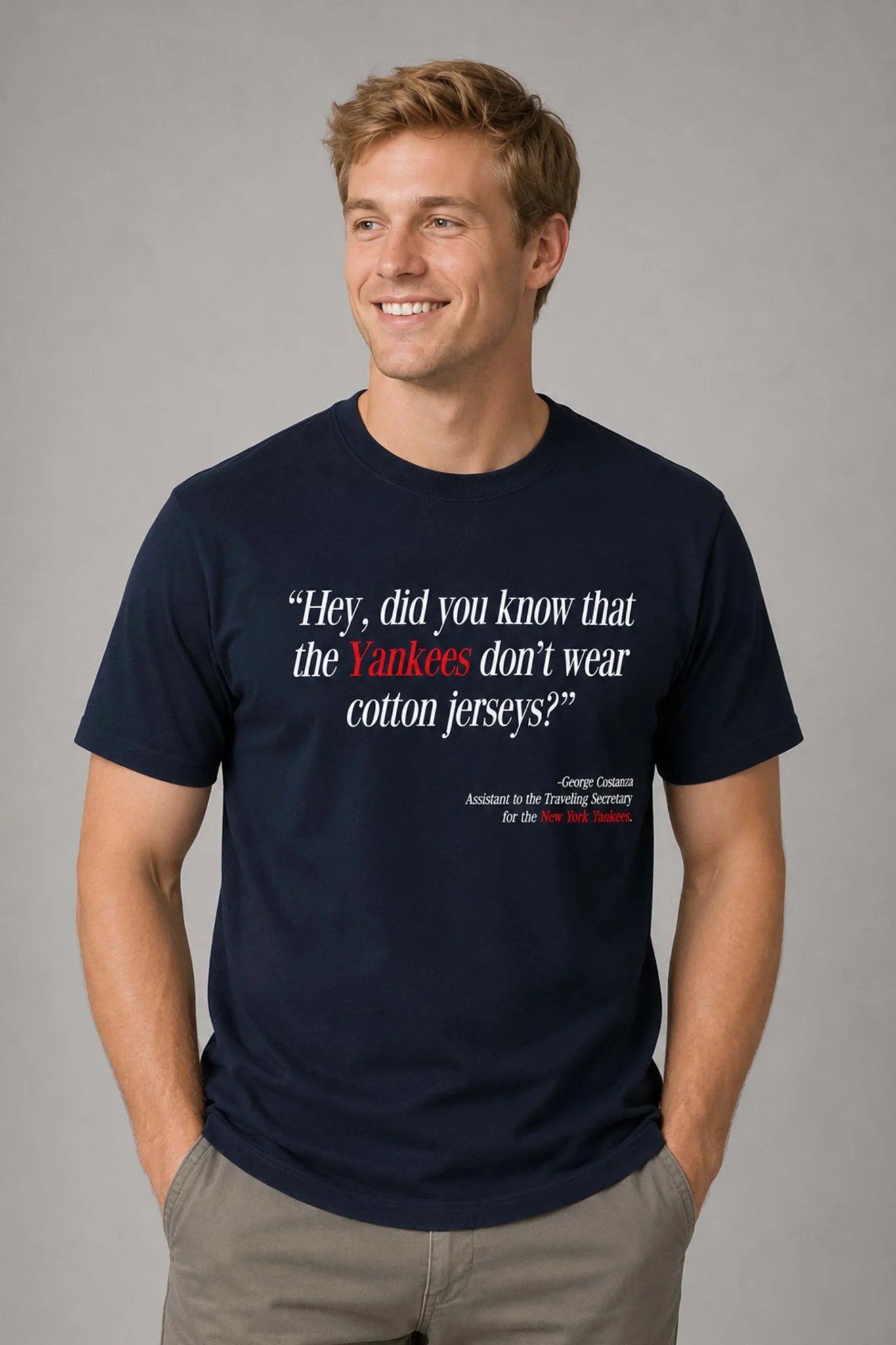 seinfeld george costanza hey did you know that the yankees dont wear cotton jerseys shirt1