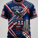 We Will Never Forget 9 11 25th Anniversary Shirt