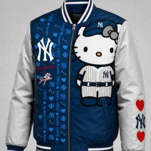 yankees x hello kitty full zip bomber jacket1