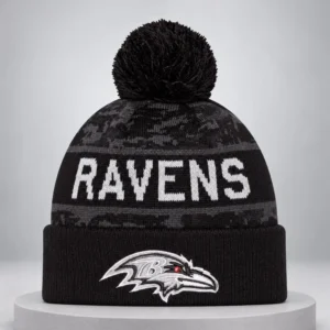 ravens 2026 salute to service cuffed knit hat