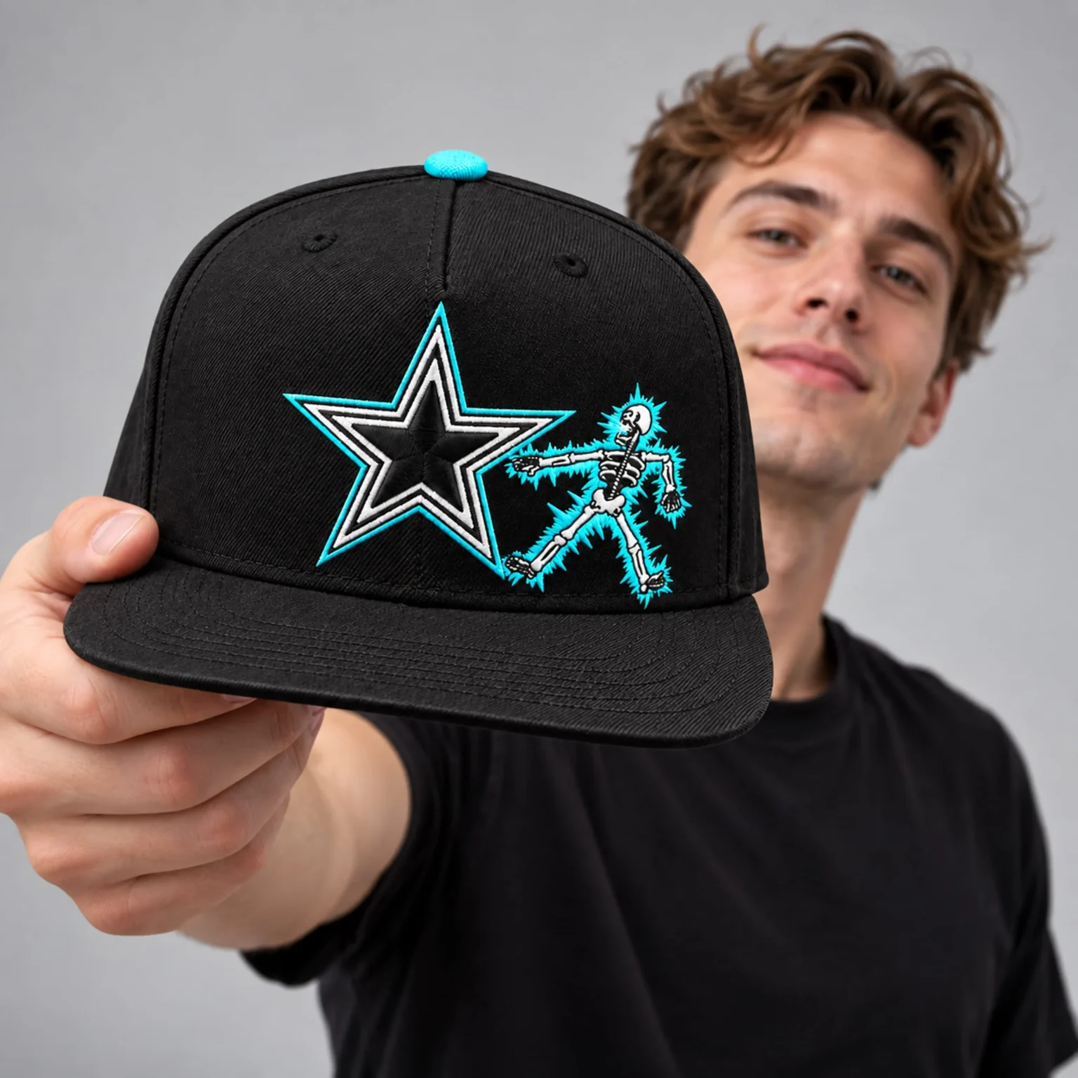 2026 cowboys electric shock skeleton halloween hat2
