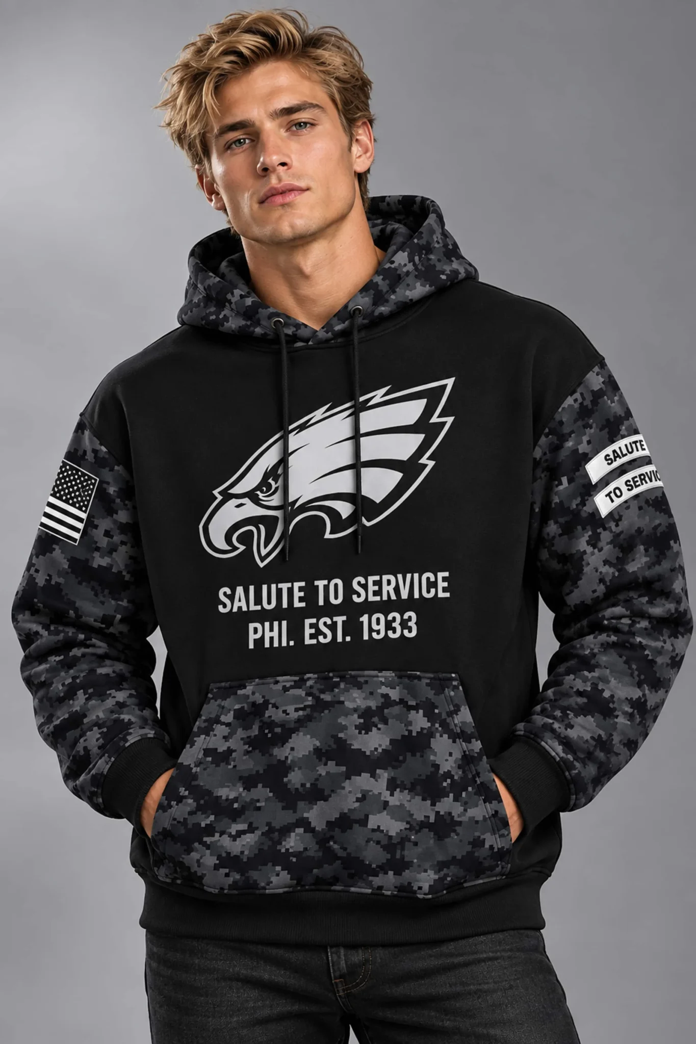 2026 eagles salute to service camo hoodie3