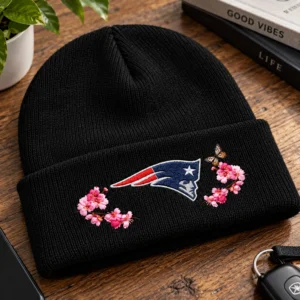 assc x ne patriots cherry blossoms beanie hat2