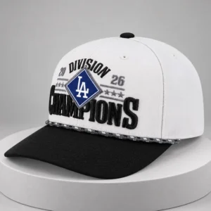 la dodgers 2026 nl west division champions locker room hat1