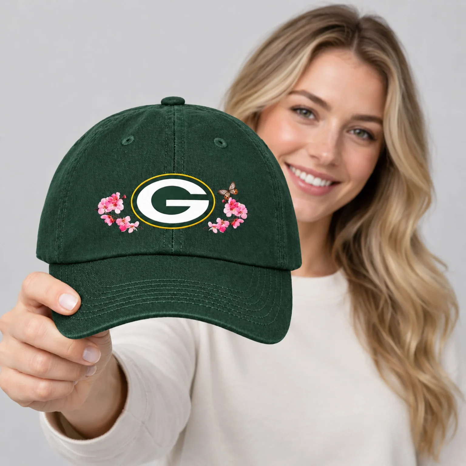 assc x green bay packers cherry blossoms hat2