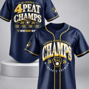 brewers nl central champions 4 peat 2026 jersey