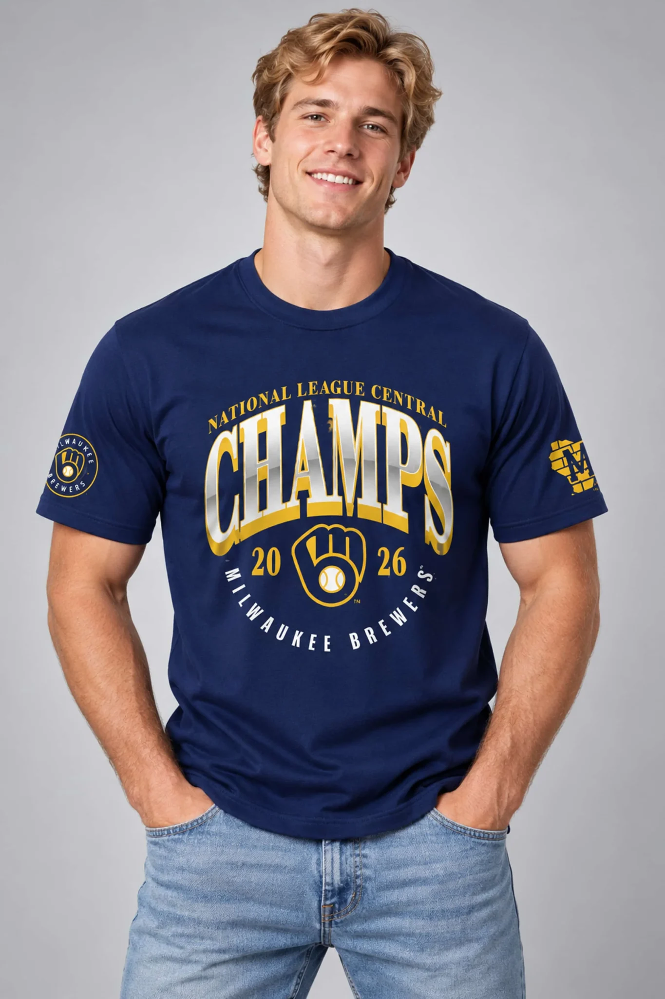 brewers win our way nl central champions 4 peat 2026 t shirt1