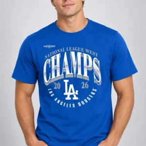 dodgers 2026 nl west division champions locker room shirt2