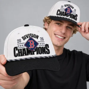 red sox 2026 al east division champions locker room hat2