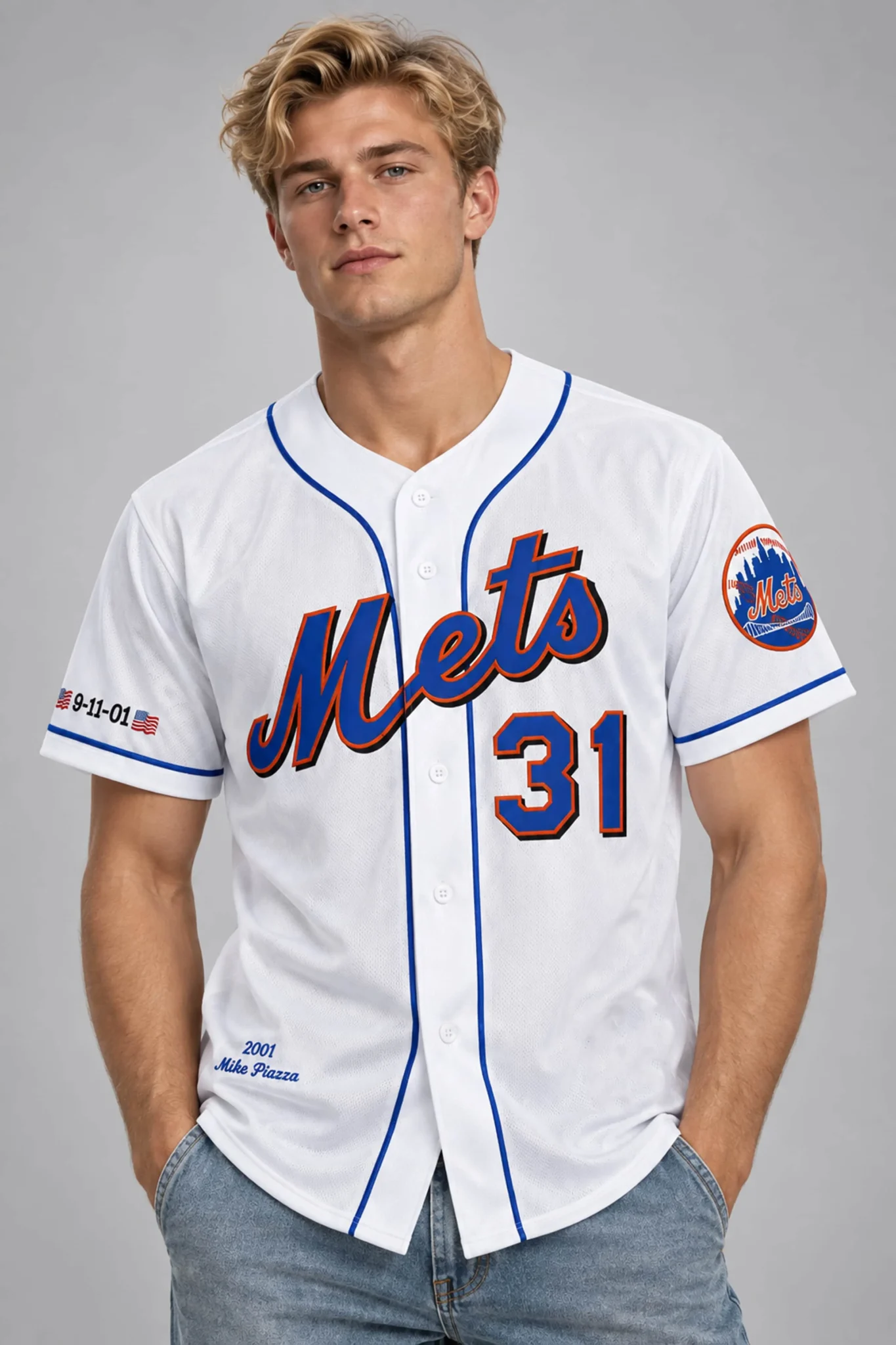 mike piazza 31 signature new york mets 9 11 jersey3