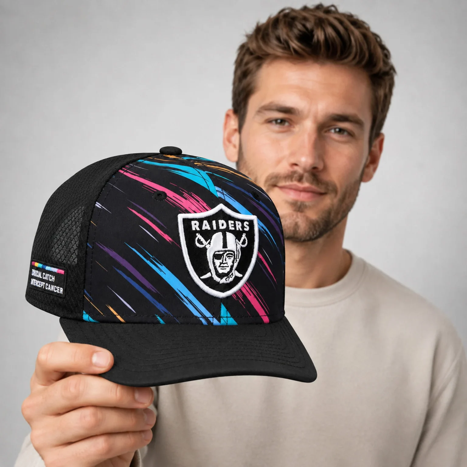 raiders crucial catch intercept cancer 2026 trucker cap2
