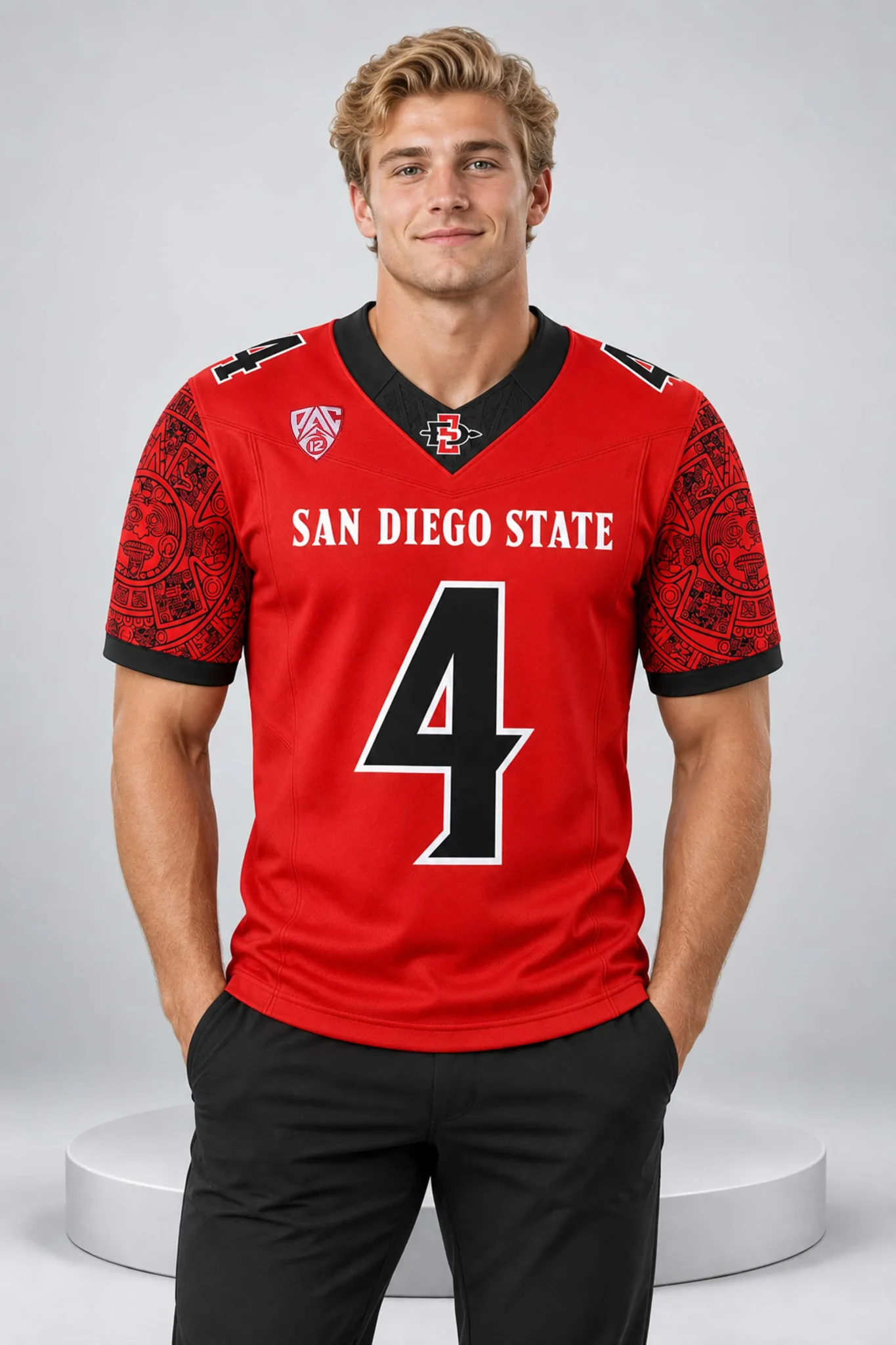 san diego state age of the jaguar red uniforms jersey2