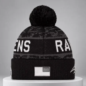 ravens 2026 salute to service cuffed knit hat1