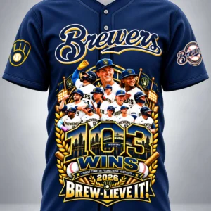 2026 brewers 103 wins nl central division champions jersey