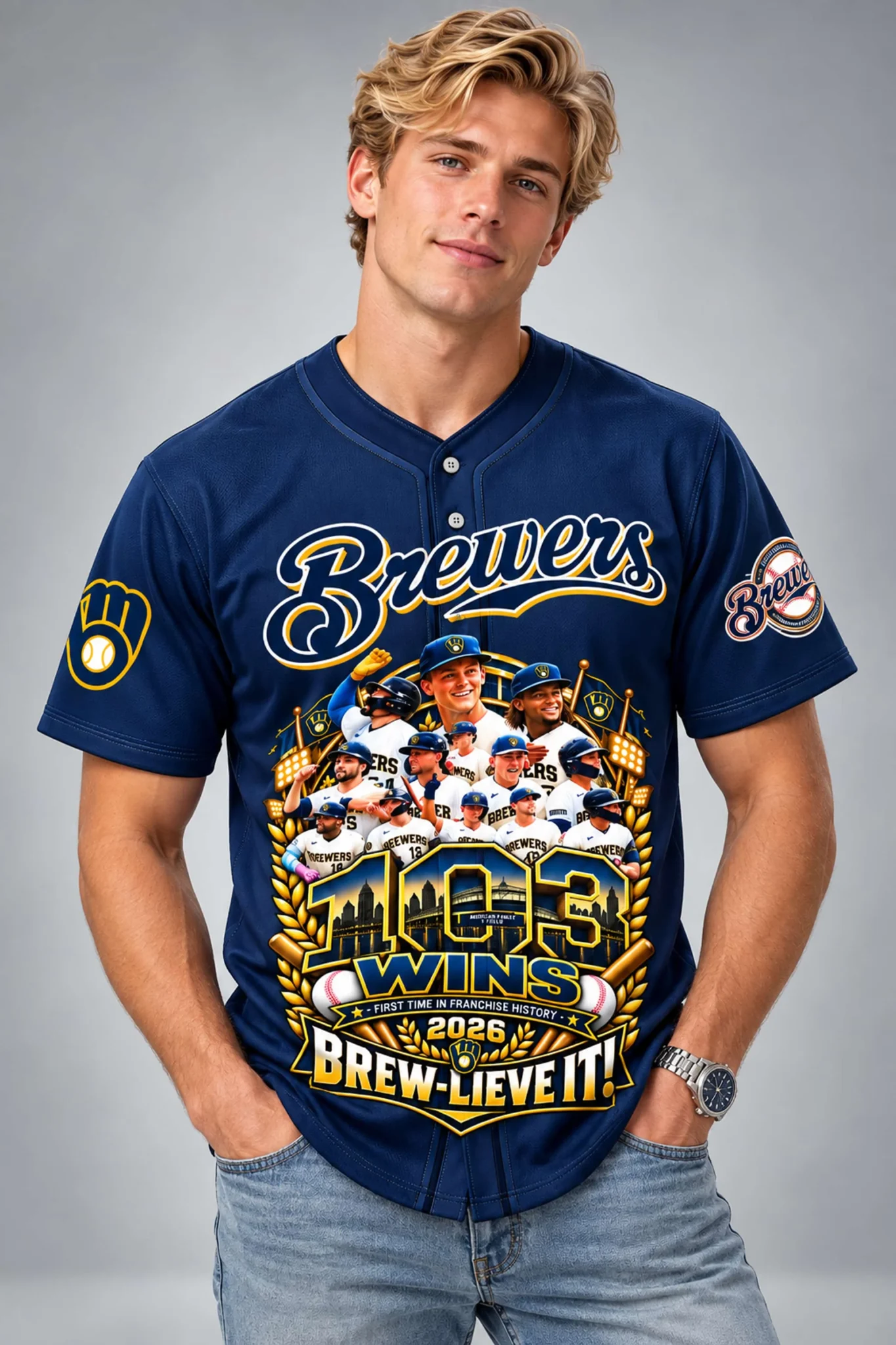 2026 brewers 103 wins nl central division champions jersey2