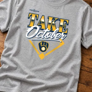 2026 Brewers Gray NLDS Locker Room Take October Shirt 4 2026 brewers gray nlds locker room take october shirt1