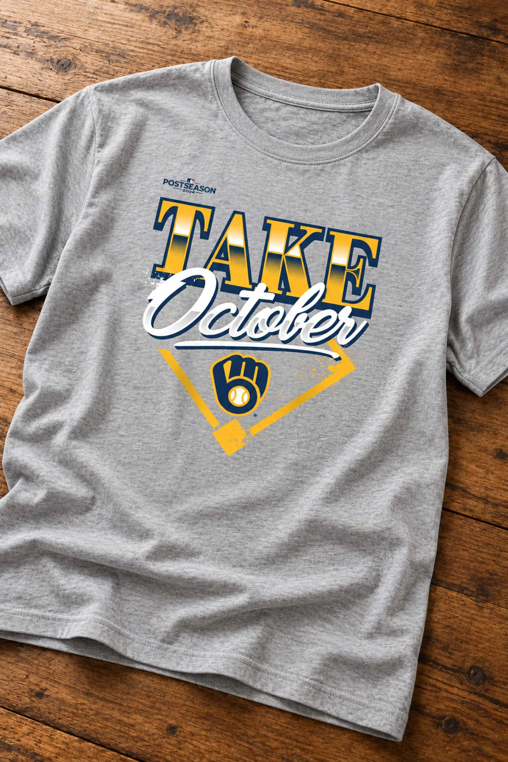 2026 Brewers Gray NLDS Locker Room Take October Shirt 2 2026 brewers gray nlds locker room take october shirt1
