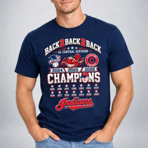 2026 guardians al central division back 2 back champions shirt2