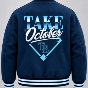 2026 tb rays take october varsity jacket1