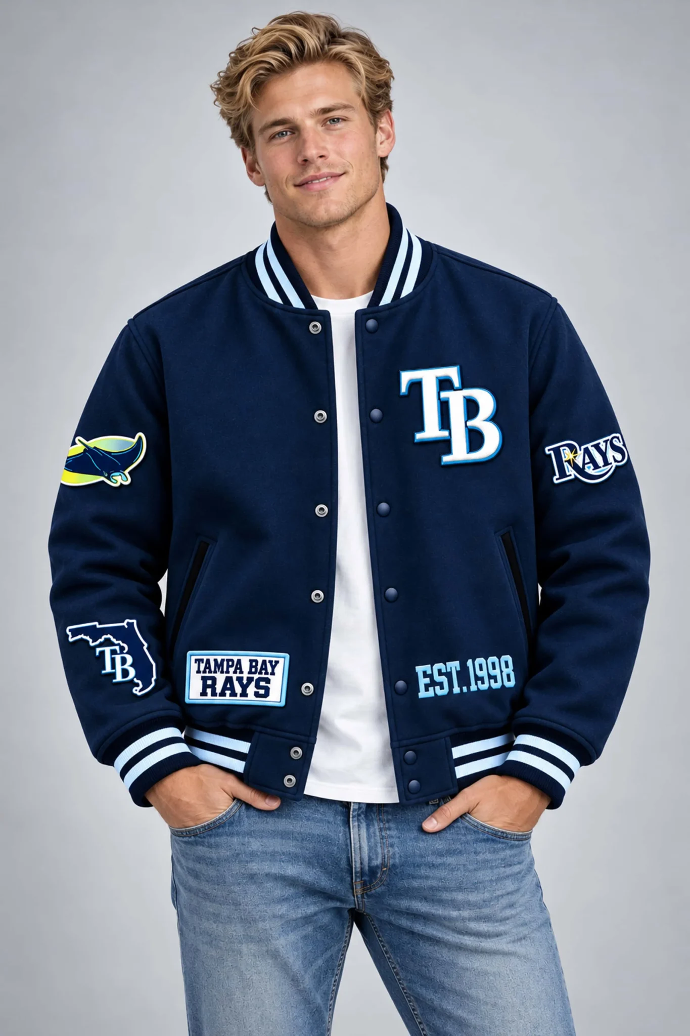2026 tb rays take october varsity jacket2