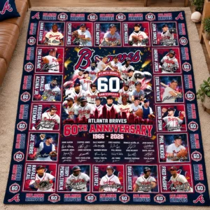 atlanta braves 60th anniversary 1966 2026 fleece blanket