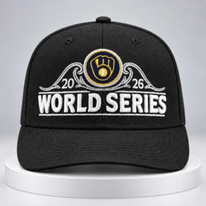 milwaukee brewers charcoal 2026 world series locker room hat