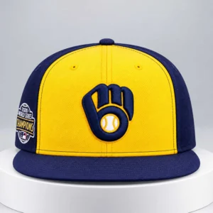 brewers gold navy 2026 world series champions snapback hat1