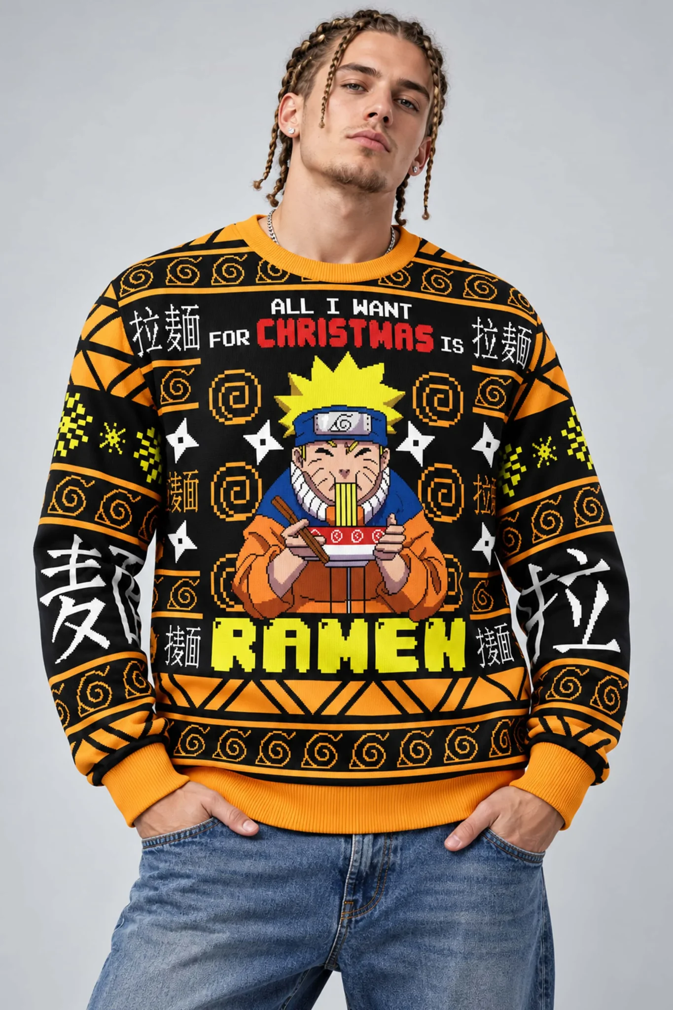 all i want for christmas is ramen ugly christmas sweater2