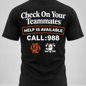 anaheim ducks check on your teammates t shirt1