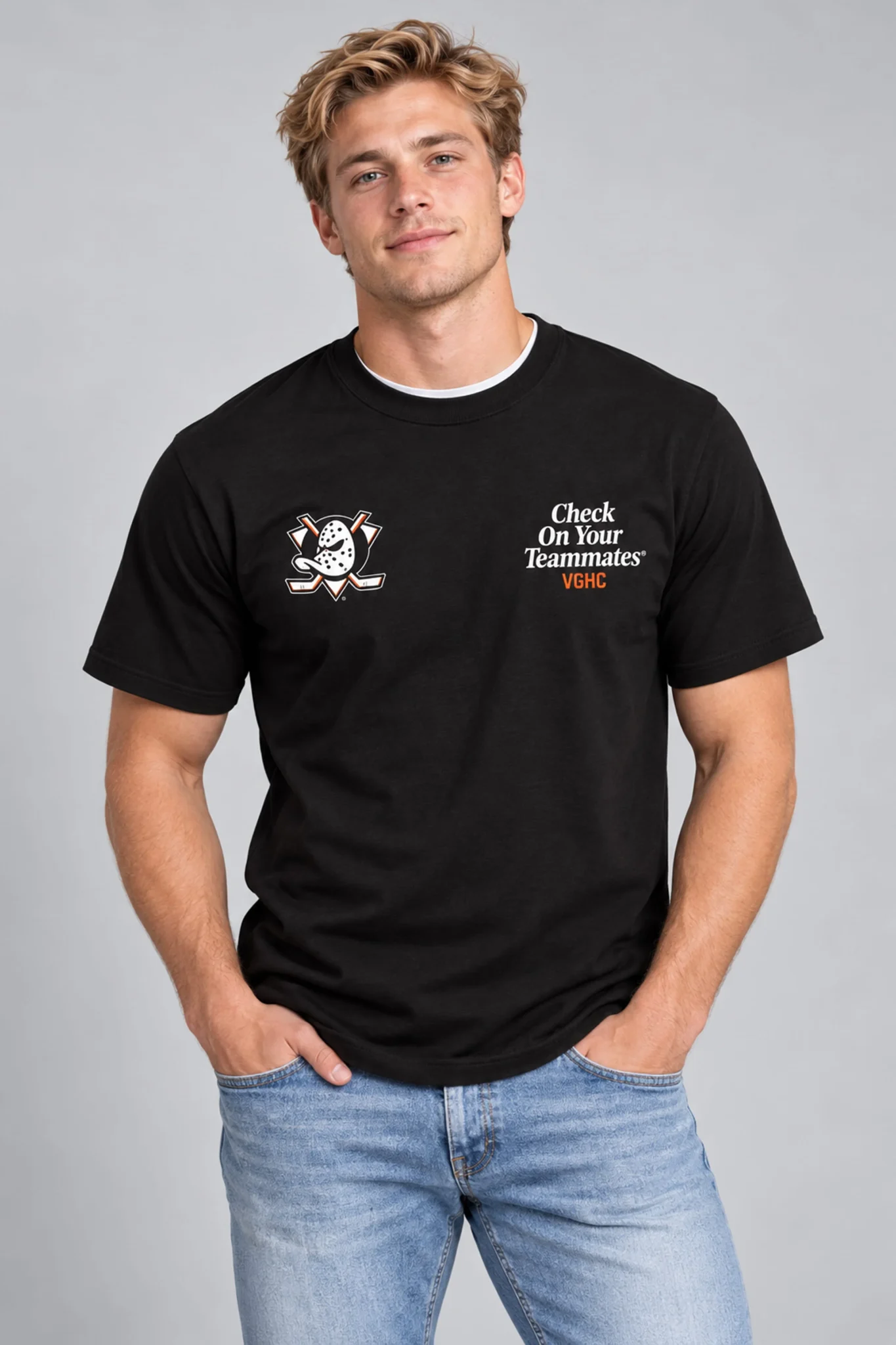 anaheim ducks check on your teammates t shirt2
