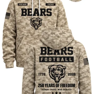 bears military appreciation 250 years of freedom camo hoodie
