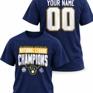 brewers 2026 american league champions custom name number shirt