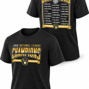 brewers 2026 national league champions roster shirt