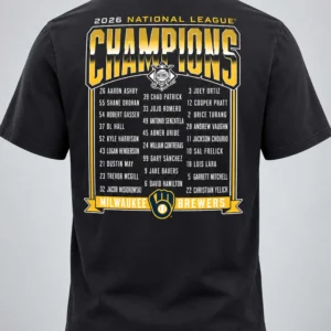 brewers 2026 national league champions roster shirt2