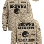 Browns Military Appreciation 250 Years Of Freedom Camo Hoodie