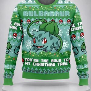 bulbasaur youre the bulb to my christmas tree pokemon ugly christmas sweater