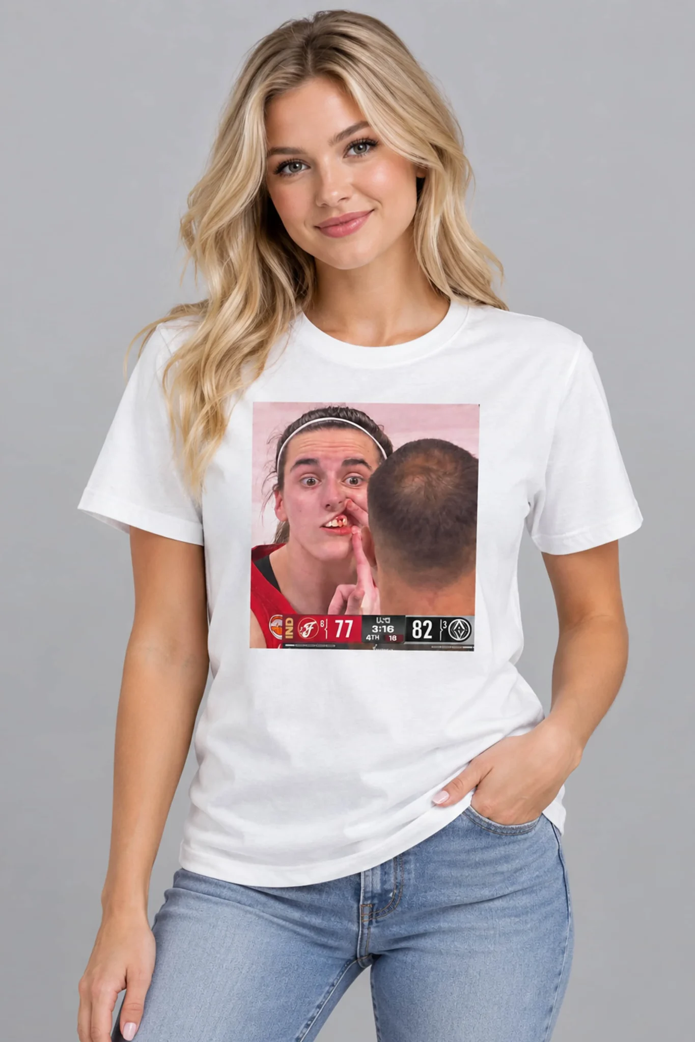 caitlin clark bleeding from the mouth shirt2
