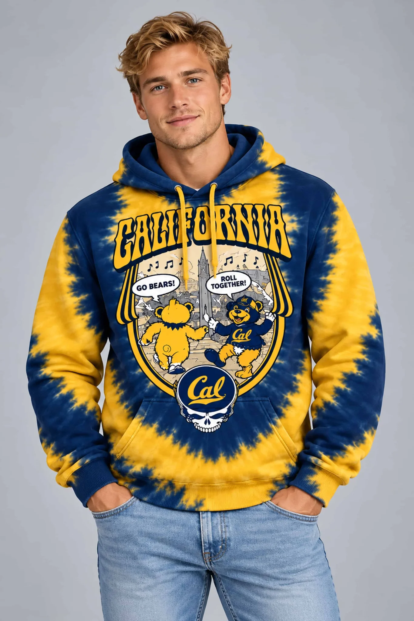 california golden bears grateful dead night 2026 tie dye hoodie3