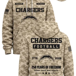 chargers military appreciation 250 years of freedom camo hoodie