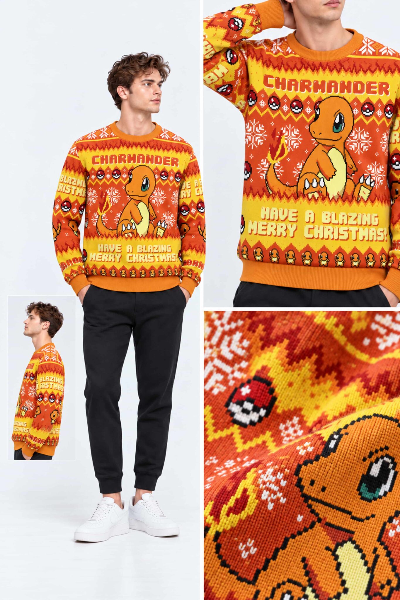 charmander have a blazing merry christmas pokemon ugly christmas sweater2