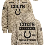 Colts Military Appreciation 250 Years Of Freedom Camo Hoodie