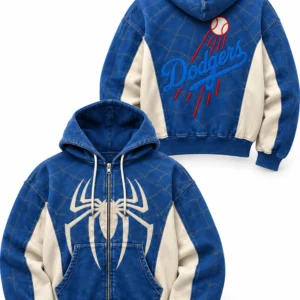 dodgers x spidey marvel zip hoodie